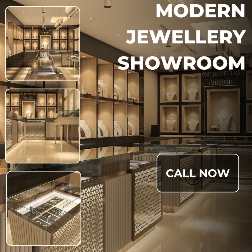 Modern jewellery showroom design by luxuriant design studio pvt ltd kolkata