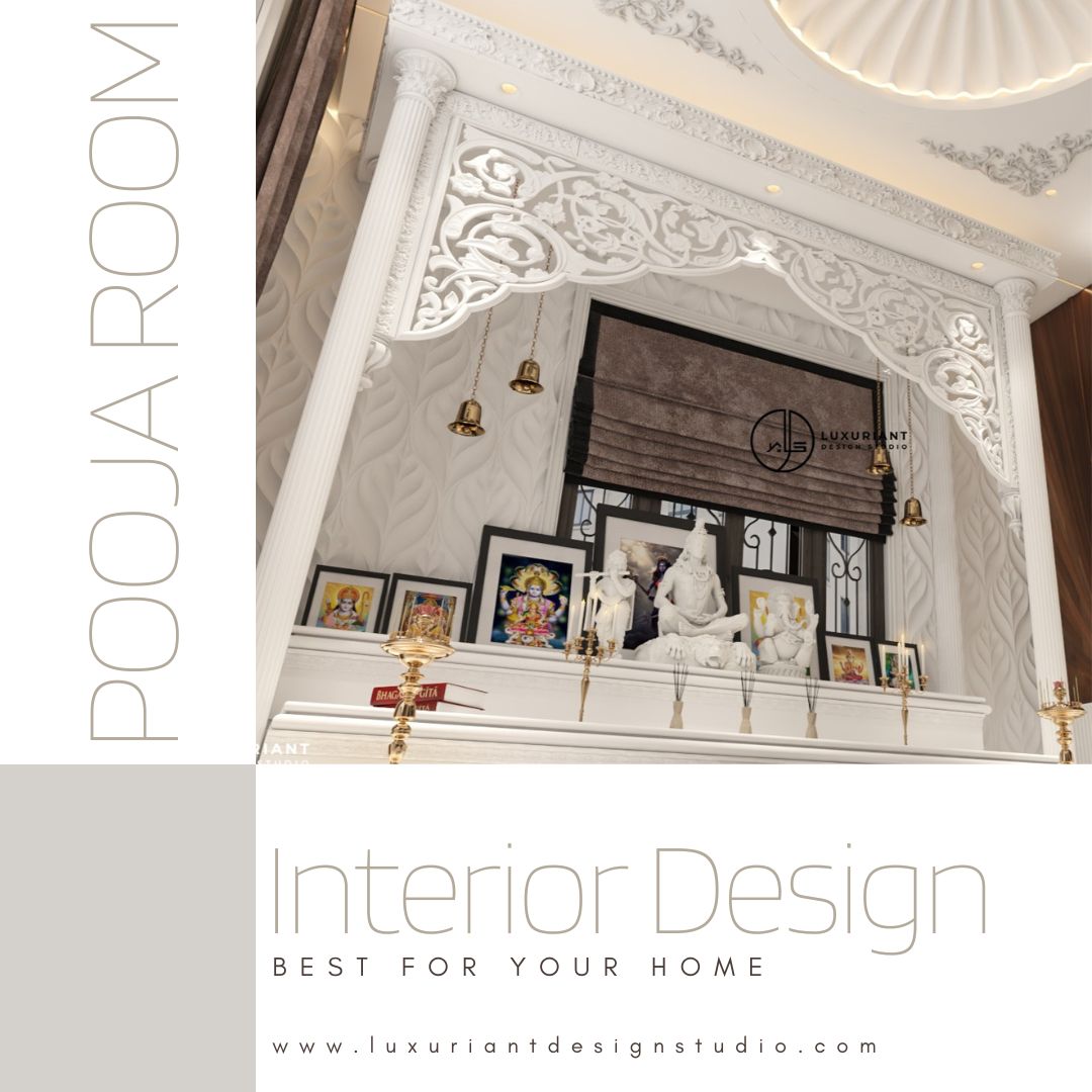 Pooja Room Interior design by luxuriant design studio pvt ltd kolkata